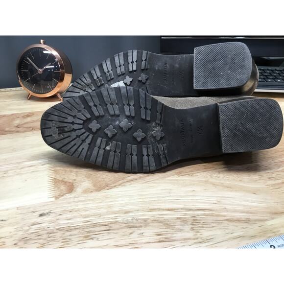 Aquatalia Fantina Boots Women's 7.5 Olive Green Suede Dual Zip Ankle Booties - Picture 5 of 8